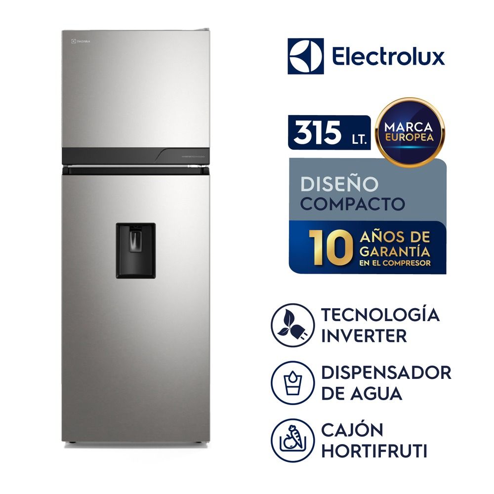 Imagen 2 del producto Refrigeradora Electrolux ERT34A2P6DC Top Freezer 315L No Frost, Inverter, dispensador de agua, negra
